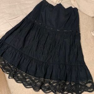 📌SOLD Anthropologie Black Cotton Skirt